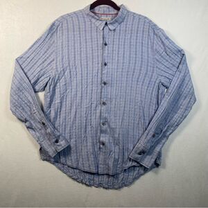 Carbon2Cobalt Blue Tone Long Sleeve Button Down Shirt Size Large